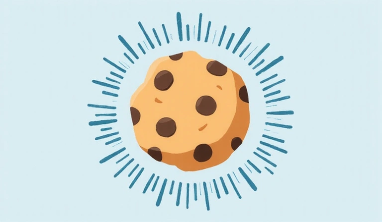 Ilustración de una galleta digital representando una cookie